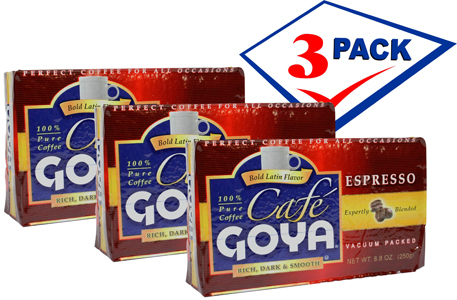 Goya Coffee Espresso 8.8 oz. Pack of 3.